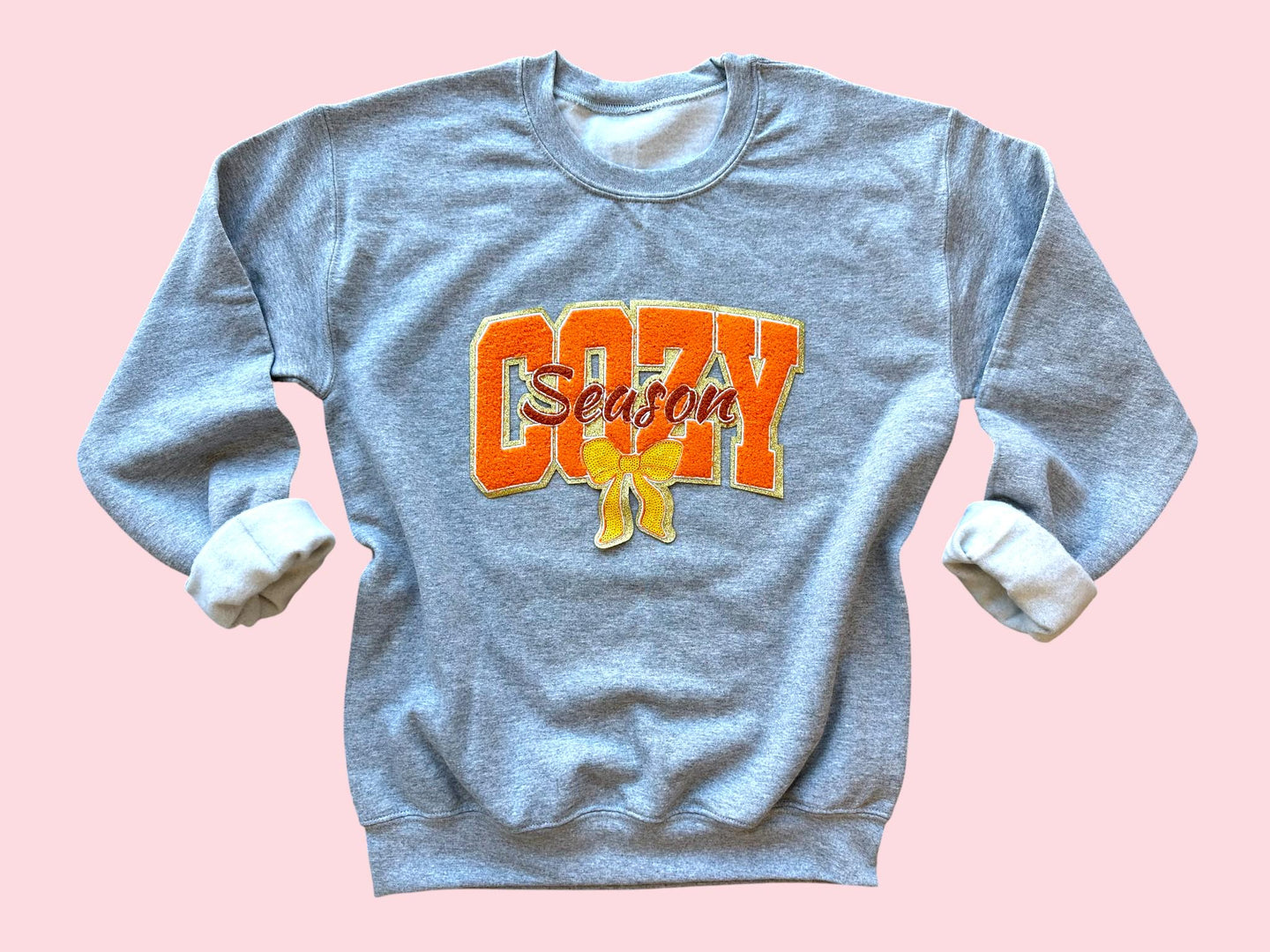 Cozy Season Bow Chenille Iron On Patch